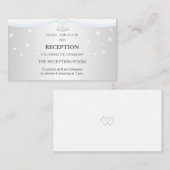 Zilver en White Wedding Informatiekaartje (Voorkant / Achterkant)