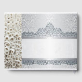 Zilver en wit aanpasbaar bruiloft gastenboek (Achterkant)