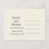 Zilver en Wit Bewaar de datum Aankondigingskaart (Achterkant)