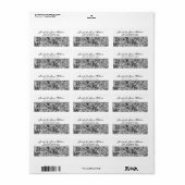 Zilver en Wit  Bloemen Bruiloft Etiket (Full Sheet)