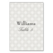 Zilver en Wit Damast Print Patroon Kaart (Achterkant)