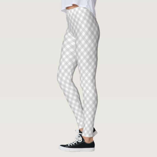 Zilver en wit dambord leggings (Links)