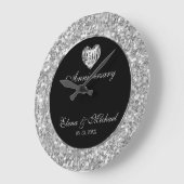 Zilver en wit glitter en hart grote klok (Hoek)