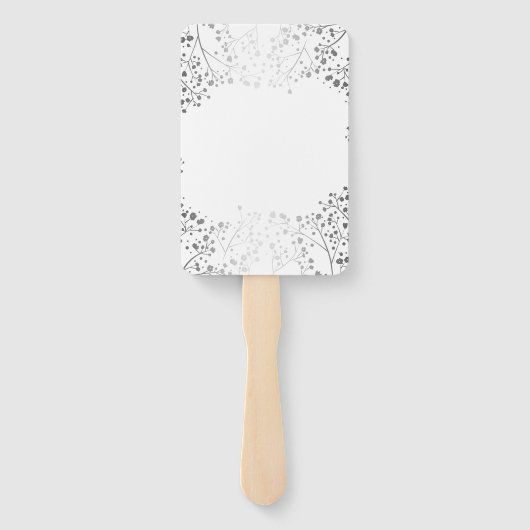 Zilver en Wit Huwelijksmenu's Handwaaier (Achterkant)