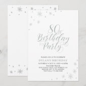 Zilver en wit | Moderne Chic 80e verjaardag Kaart (Voorkant / Achterkant)