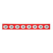 Zilver en wit Ornament rood lint (Voorkant)
