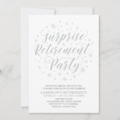 Zilver en wit | Pensioneringspartij voor moderne o Kaart (Voorkant)