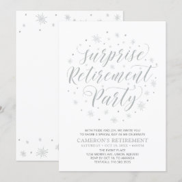 Zilver en wit | Pensioneringspartij voor moderne o Kaart