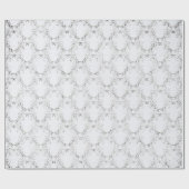 Zilver en wit rooster cadeaupapier (Vlak)