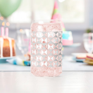 Zilver en wit schijnkristal blikvorm glas