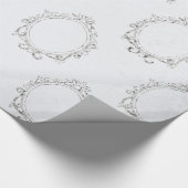Zilver en wit Vintage Cadeaupapier (Hoek)