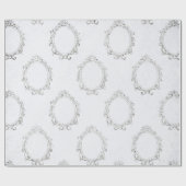 Zilver en wit Vintage Cadeaupapier (Vlak)