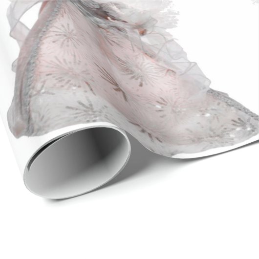 Zilver en witte engel inpakpapier (Rol Hoek)