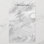 Zilver en witte gemarmerde smederij briefpapier (Voorkant)