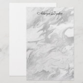 Zilver en witte gemarmerde smederij briefpapier (Voorkant / Achterkant)