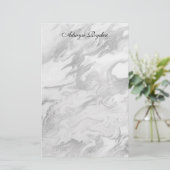 Zilver en witte gemarmerde smederij briefpapier (Staand voorkant)