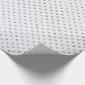 Zilver en witte miniDots Cadeaupapier (Hoek)