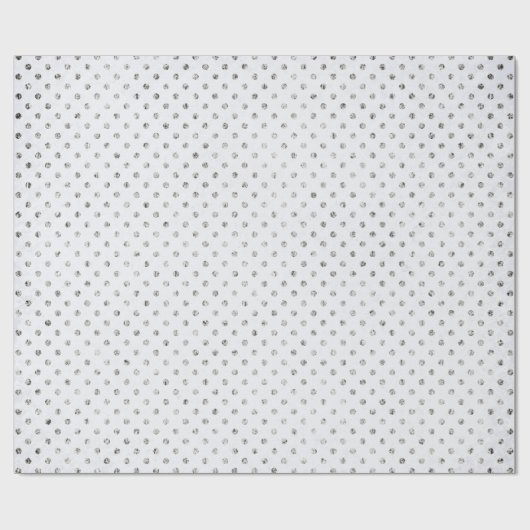 Zilver en witte miniDots Cadeaupapier (Vlak)