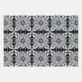 "Zilver" en witte sneeuwvlokken op de blauwe zwart Inpakpapier Vel (Voorkant 2)