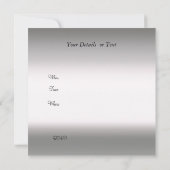 Zilver en Witte Uitnodiging om het even welke Aand (Achterkant)