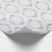 Zilver en witte Vintage Cadeaupapier (Hoek)