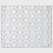 Zilver en witte Vintage Cadeaupapier (Vlak)