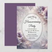 Zilver en zachte Amethist Winter Housewarming Fees Kaart (Voorkant / Achterkant)