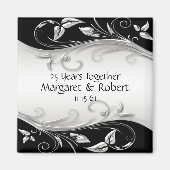 Zilver en zwart 25e Jubileum Magneet (Voorkant)