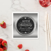 Zilver en zwart 60th Wedding Jubileum Servetten (Insitu)