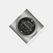 Zilver en zwart 60th Wedding Jubileum Servetten (Hoek)