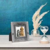 Zilver en Zwart Aangepaste Dierenherdenking Fotoplaat (Insitu)