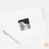  zilver en zwart Afstuderen Sticker (Envelop)