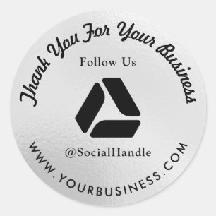Zilver en zwart Bedankt Business LOGO Sticker