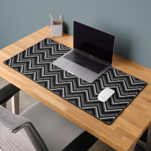 Zilver en zwart Chevron Design Bureaumat