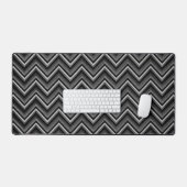 Zilver en zwart Chevron Design Bureaumat (Keyboard & Muis)