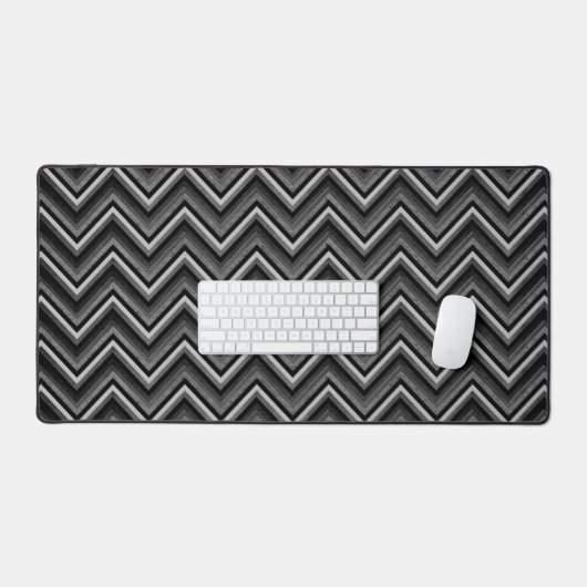 Zilver en zwart Chevron Design Bureaumat (Keyboard & Muis)