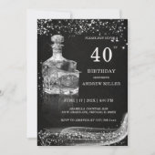 Zilver en Zwart Custom verjaardag voor Hem Kaart (Voorkant)