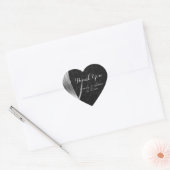 Zilver en zwart damast-dank u hart sticker (Envelop)