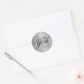 Zilver en Zwart Dank U Afstuderen Stickers (Envelop)