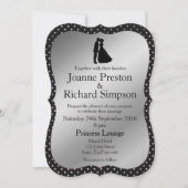 Zilver en zwart Eenvoudig Elegant Typography Weddi Kaart (Voorkant)