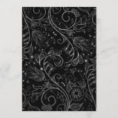 Zilver en Zwart Elegant Bloemen Bruiloft Menu (Achterkant)