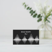 Zilver en zwart Equalizer Waves DJ Sound Tech Visitekaartje (Staand voorkant)