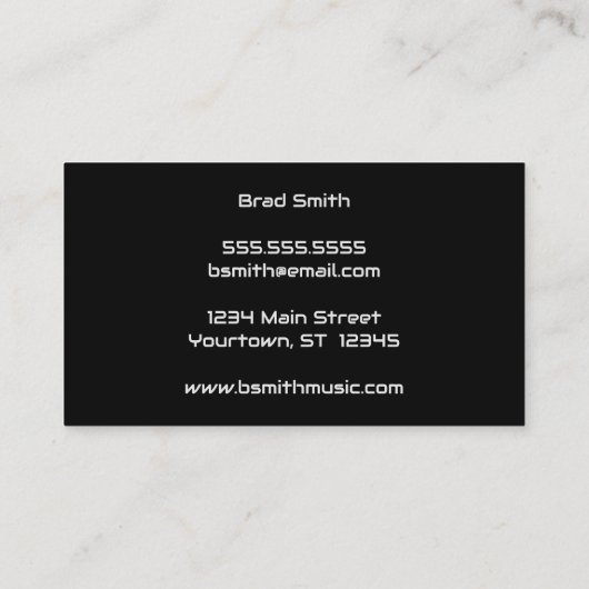 Zilver en zwart Equalizer Waves DJ Sound Tech Visitekaartje (Achterkant)