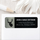 Zilver en Zwart Geanderd Herten Retouradres Etiket (Insitu)