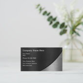 Zilver en zwart geborsteld metaal visitekaartje (Staand voorkant)