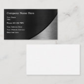 Zilver en zwart geborsteld metaal visitekaartje (Voorkant / Achterkant)