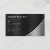 Zilver en zwart geborsteld metaal visitekaartje (Voorkant)