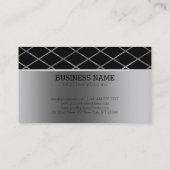 Zilver en zwart geometrisch ontwerp visitekaartje (Achterkant)