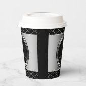 Zilver en zwart geometrische vormen- 25e papieren bekers (Links)