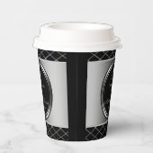 Zilver en zwart geometrische vormen- 25e papieren bekers (Rechts)